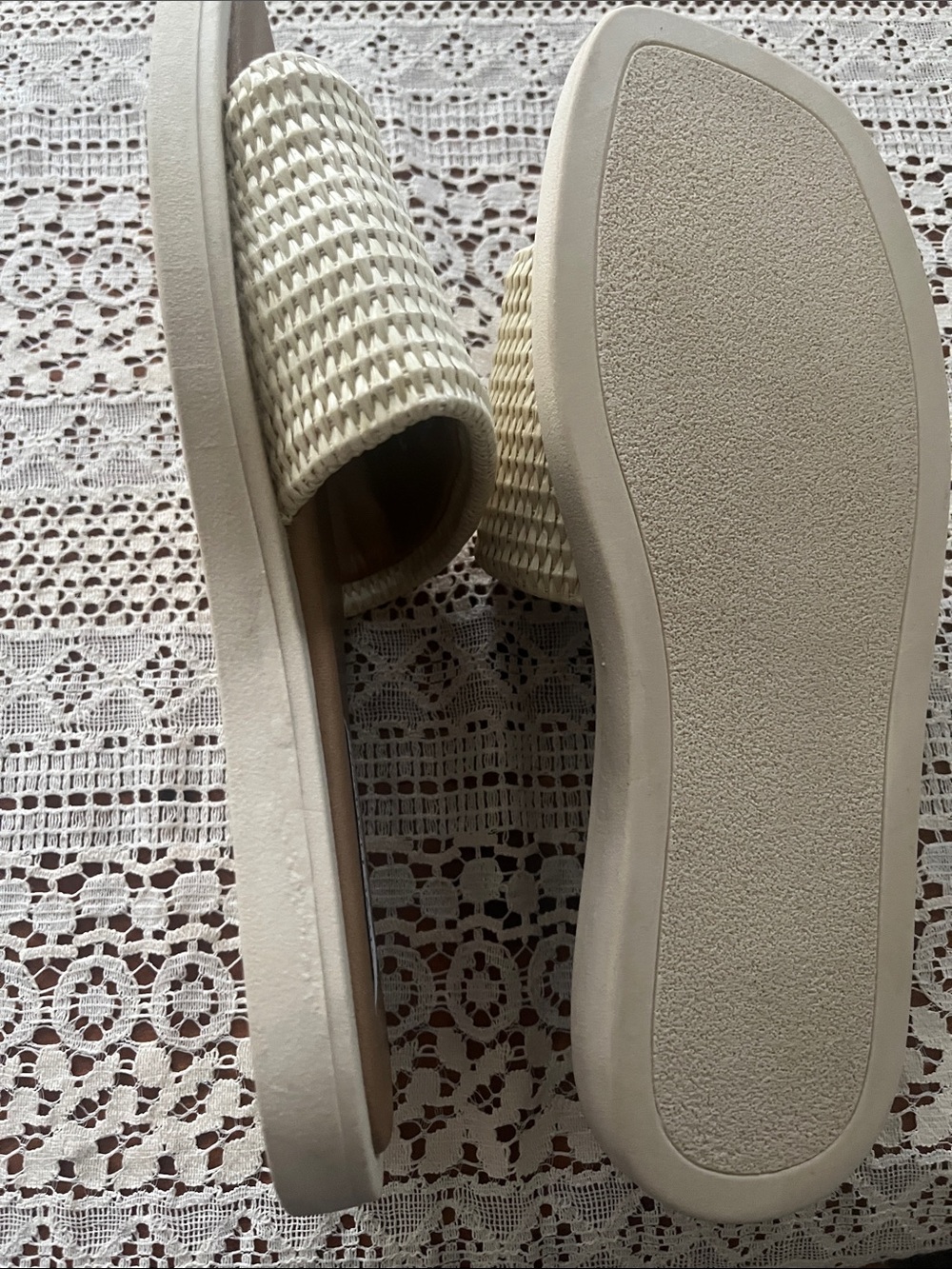 Steve Madden Cream Woven Slide Mules - Picture 6 of 9